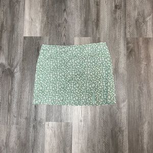 Glassons mint green floral mini skirt